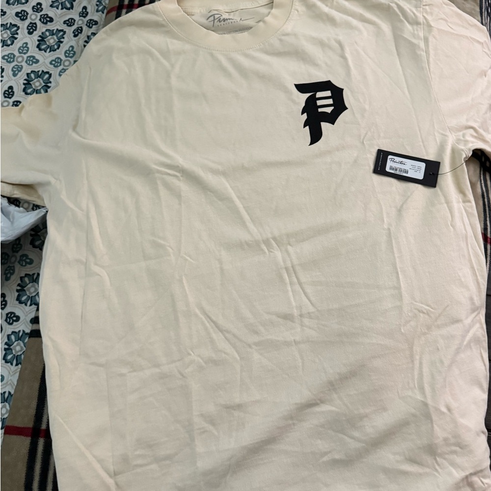 Primitive Cream Tee with Black Logo